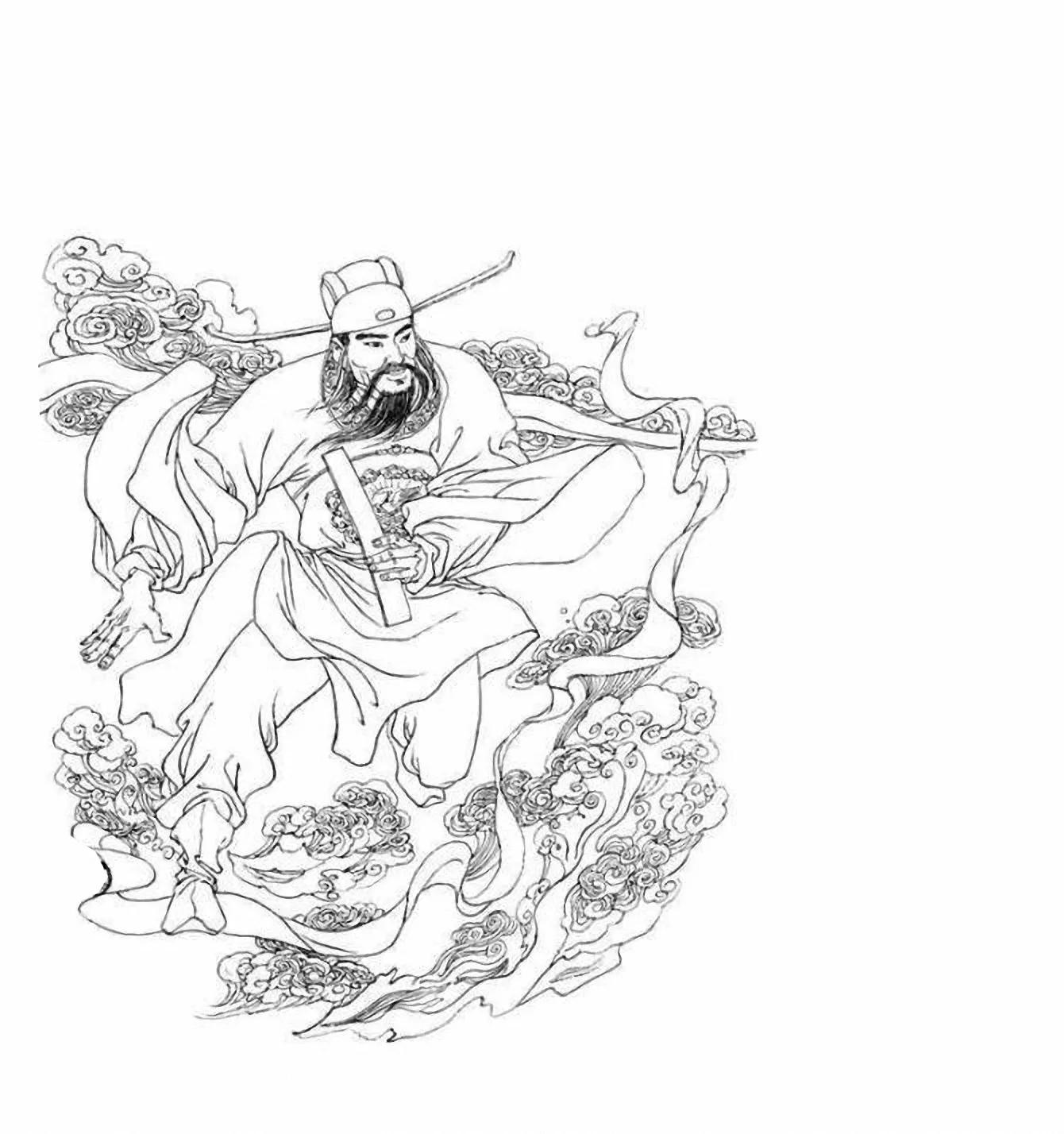 图谱神话人物工笔画白描,国画工笔人物白描图片大全大图