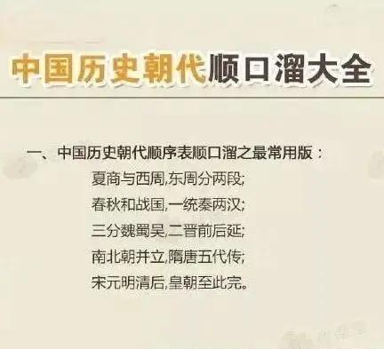 上下五千年各朝代发展顺口溜,中国五千年的朝代顺序顺口溜