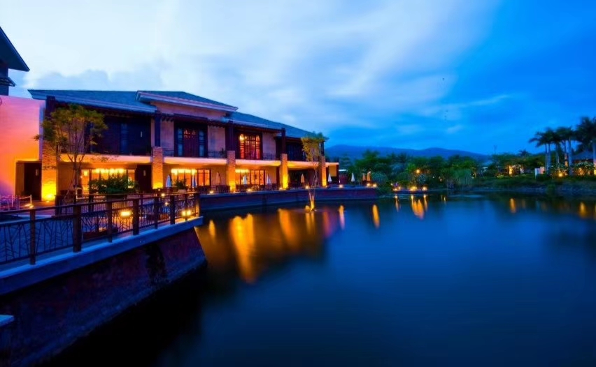 三亚维景国际度假酒店夜景,三亚维景国际别墅度假酒店
