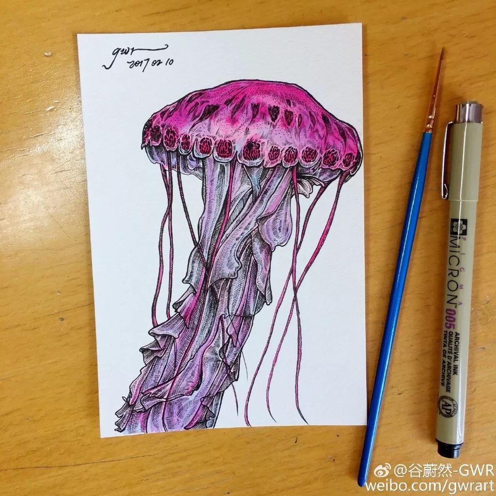 简单针管笔手绘花,简单易学针管笔手绘