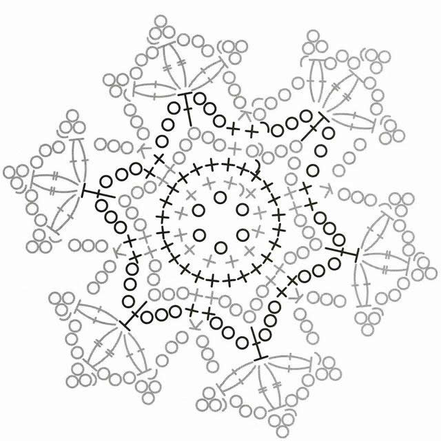 简单手工钩织雪花,钩编高清雪花图解教程