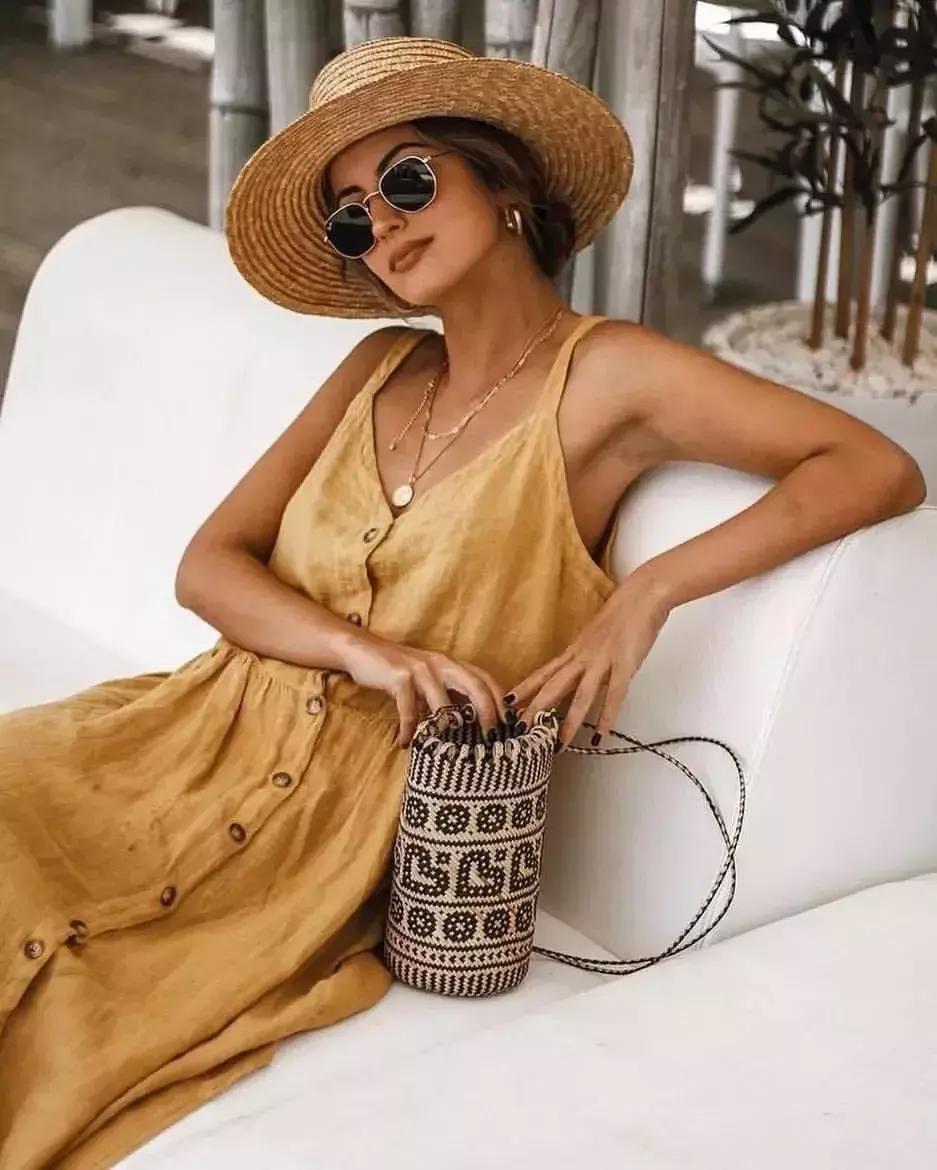 夏天亚麻显瘦气质套装,今夏流行穿亚麻高级爆了