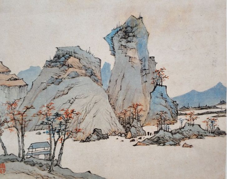 弘仁山水画册页尺寸,弘仁山水书法作品欣赏