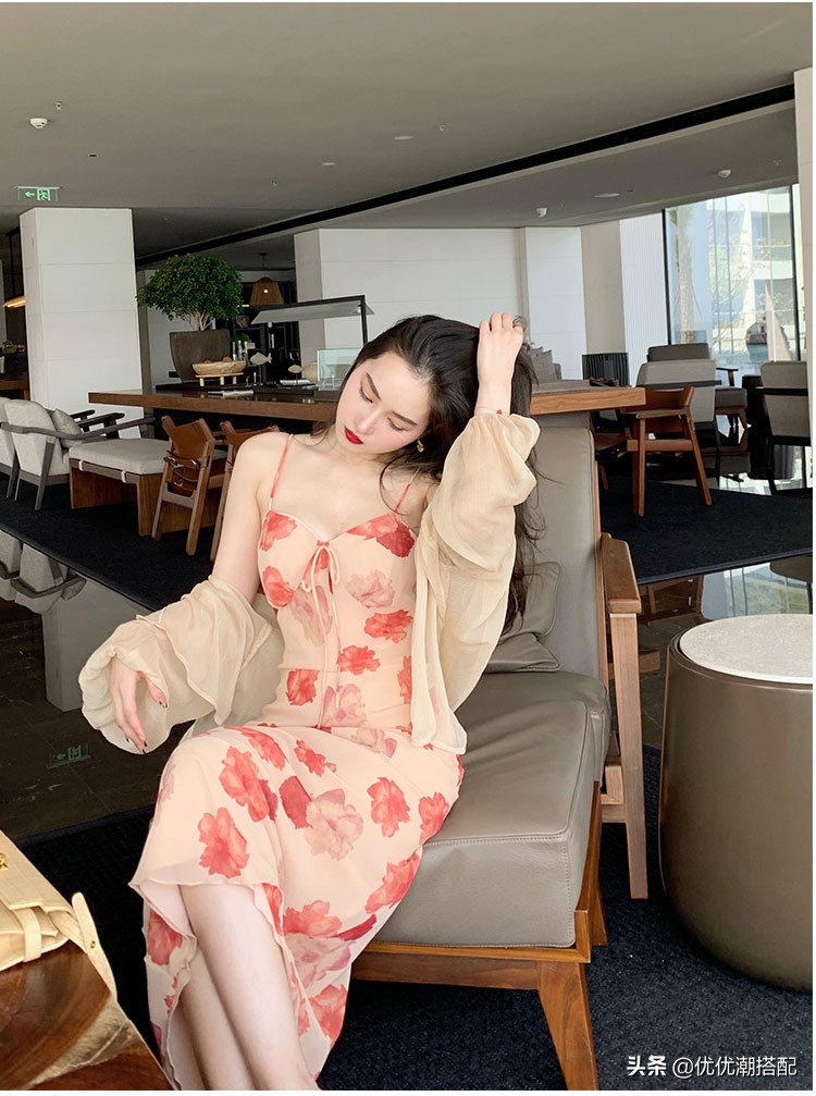 夏天防晒穿搭吊带,夏季搭配连衣裙的外套防晒衫
