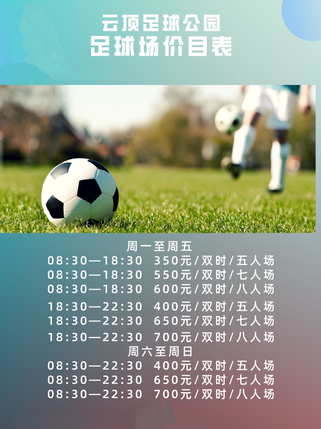 踢球收费标准,公园踢球多少钱
