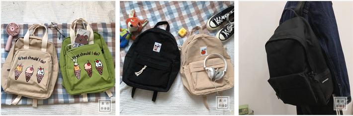 黑色抽绳双肩包出街百搭,双肩包出街推荐大学生小巧