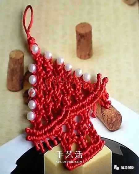 圣诞树小挂件简易编织教程,圣诞树编织小挂件图片