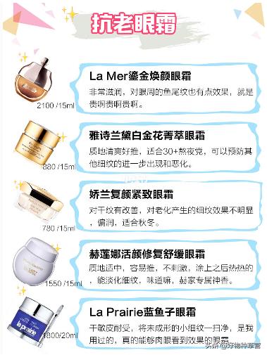 公认好用的眼霜排行榜成分解析,一定要看的爆款眼霜