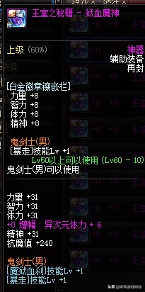 dnf110级魔神暴走buff装,地下城魔神buff换装在哪可以打到