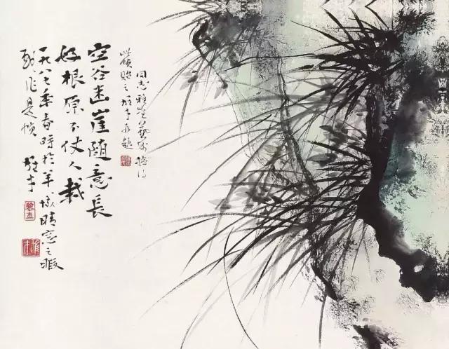国画大师兰草画欣赏,现代中国十大画兰名家