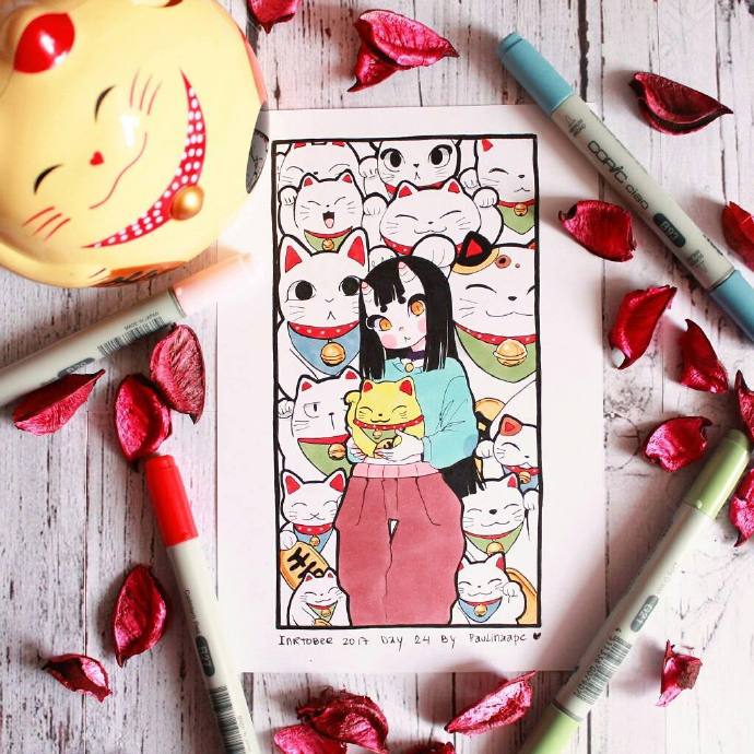 马克笔插画我是小妖怪,马克笔手绘插画清新