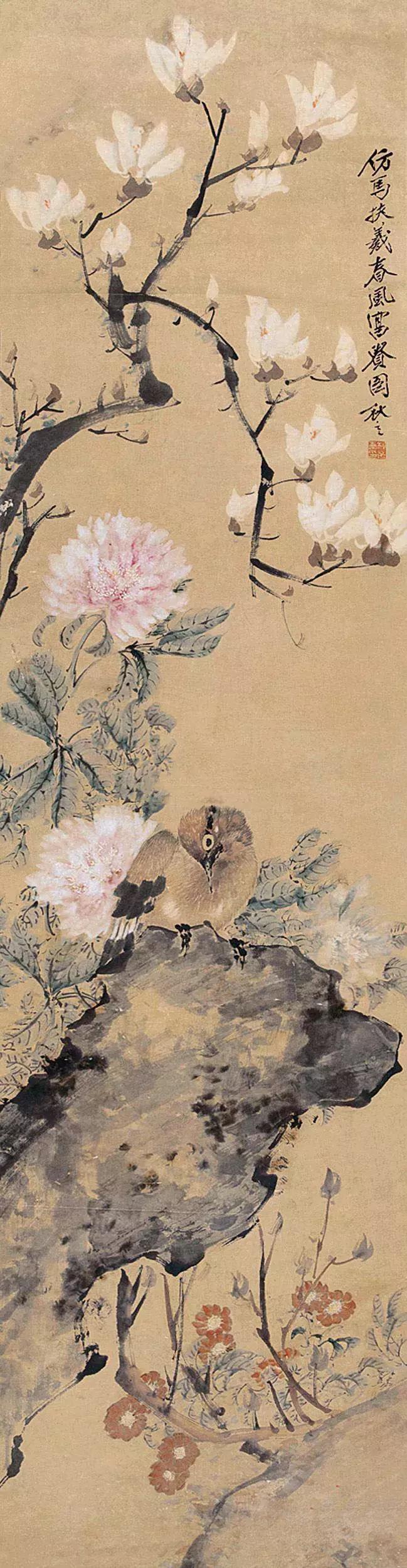 潘天寿100幅花鸟画欣赏,潘天寿花鸟画构图法