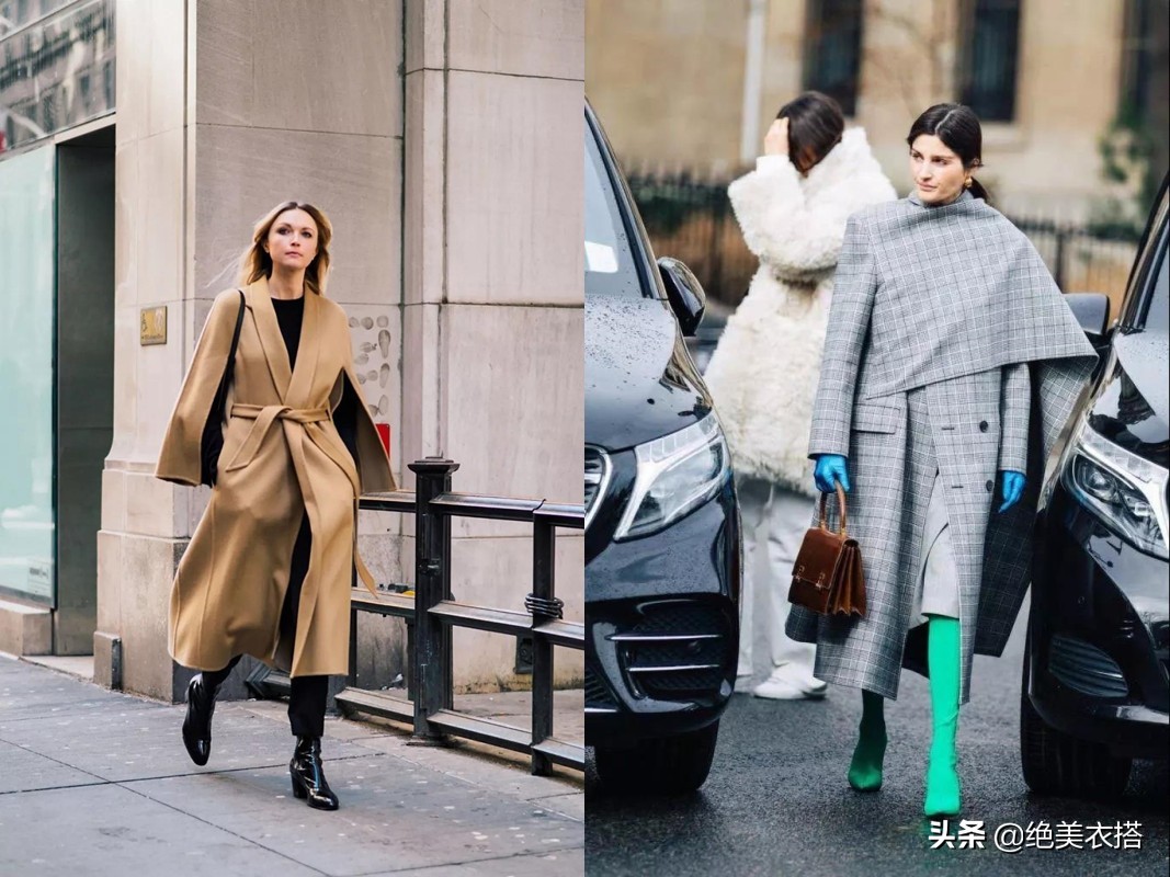 冬季洋气斗篷长款,秋冬披肩斗篷穿搭