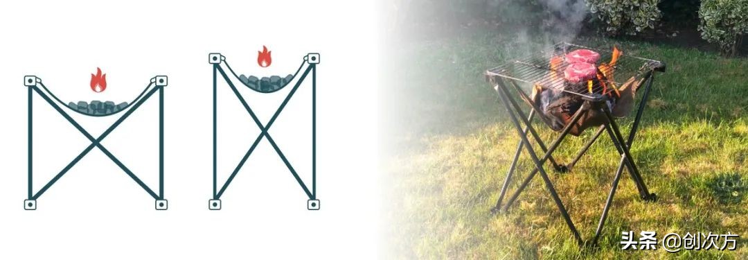 方便携带折叠烧烤炉架,可折叠烧烤架80cm