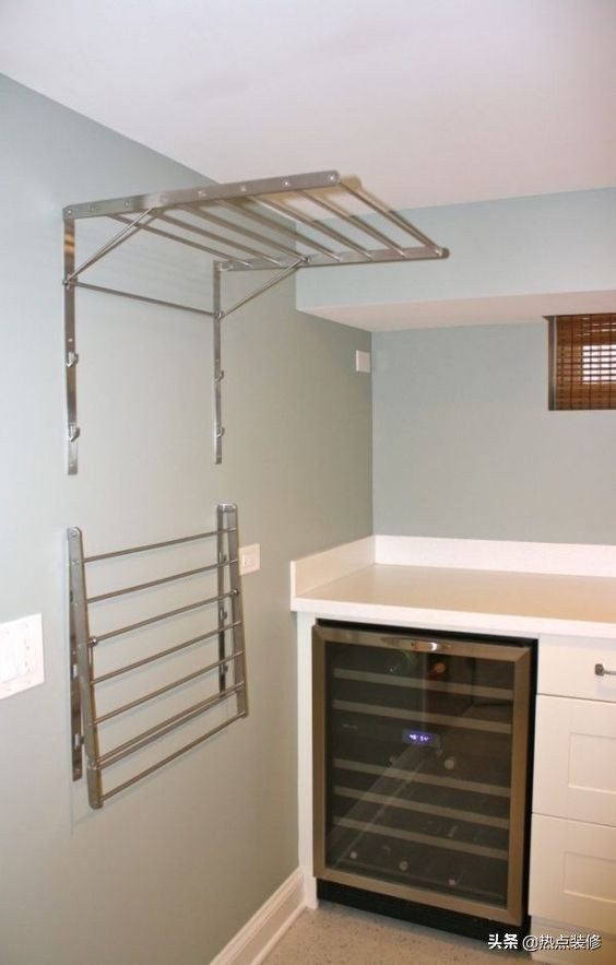 免打孔可折叠大容量不占地晾衣架,现在晾衣架越来越高级了