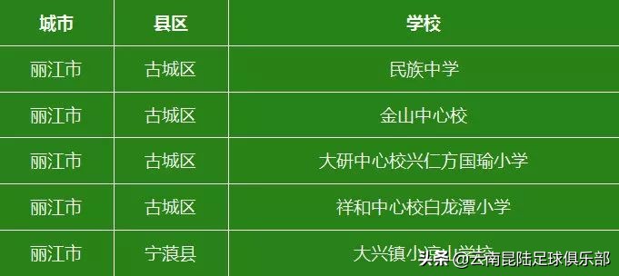全国首批青少年足球特色学校,云南2019年全国足球特色学校