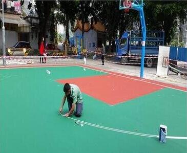 篮球场彩色塑胶施工,篮球场塑胶地面施工工程