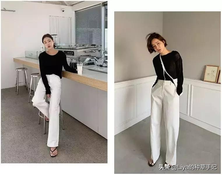 2019小白裤这样穿时髦优雅又简单,2019流行的小黑裤