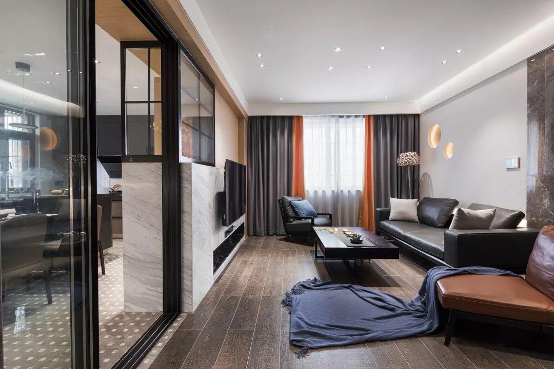 客厅书房玻璃隔断书柜,客厅餐厅一体隔断做电视墙