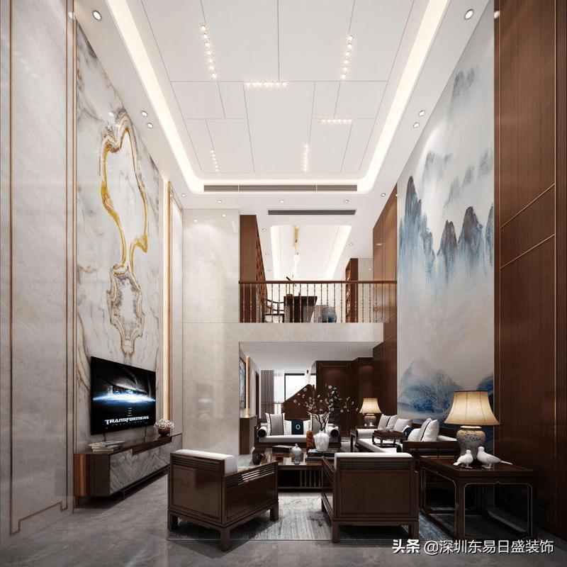 龙园220平装修效果图,龙园中式装修