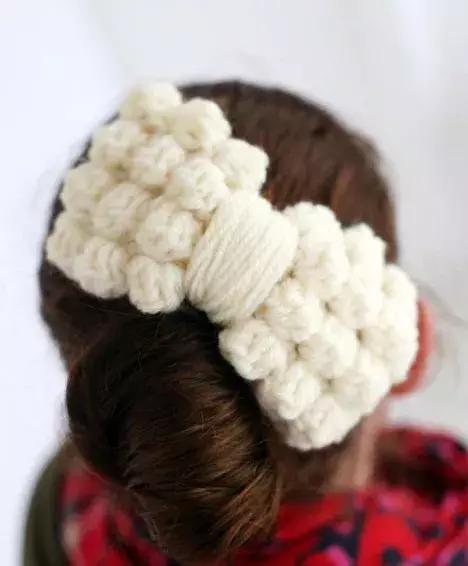 小的蝴蝶结发饰系法,小小的蝴蝶结钩织