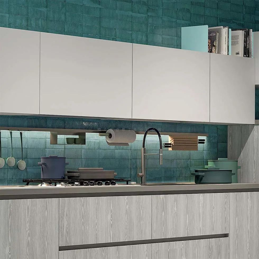 橱柜厨边柜电视柜一体,现代风格厨房橱柜一体柜