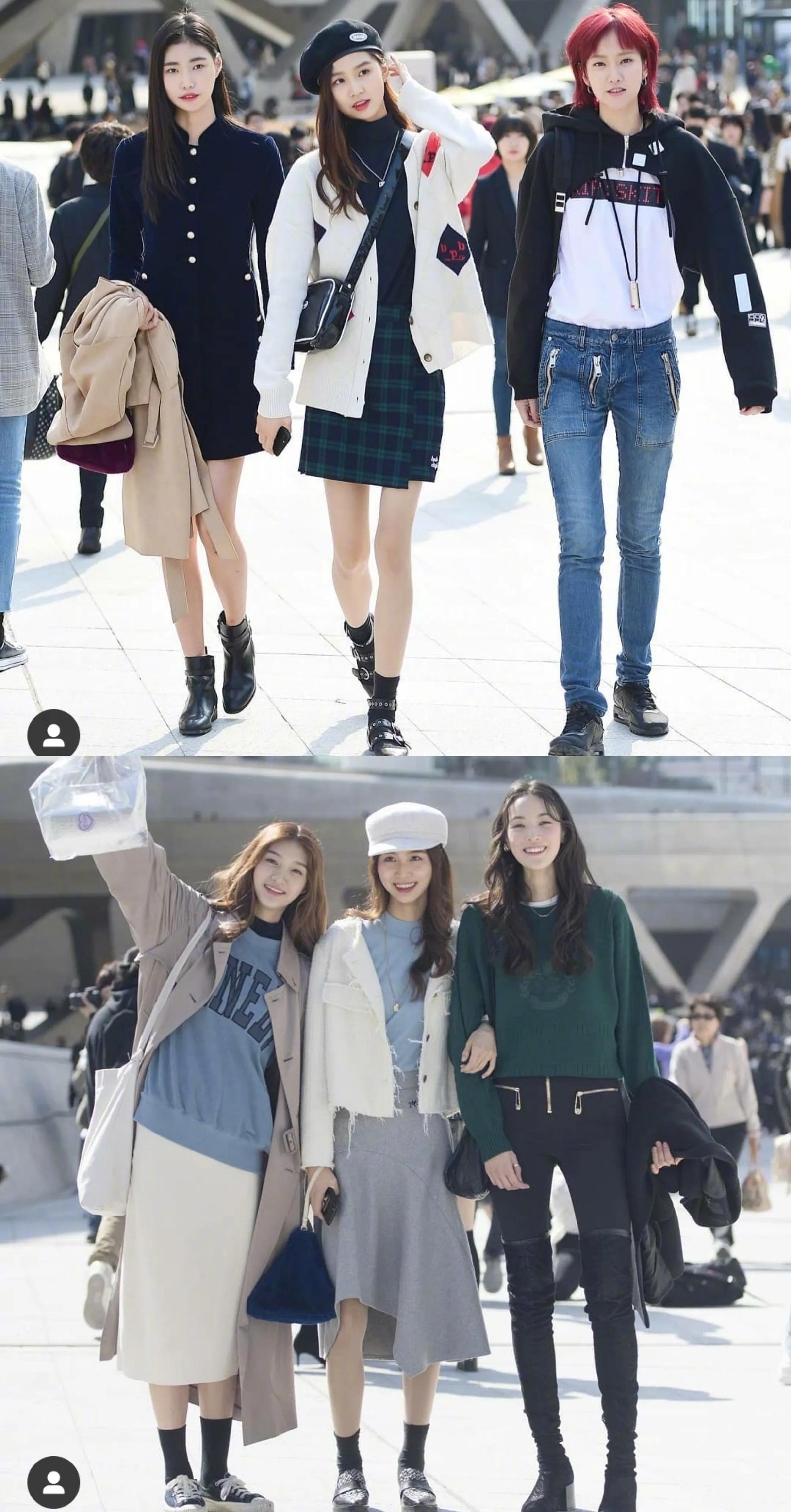 韩国年轻街头穿搭,韩国街头时尚潮流穿搭
