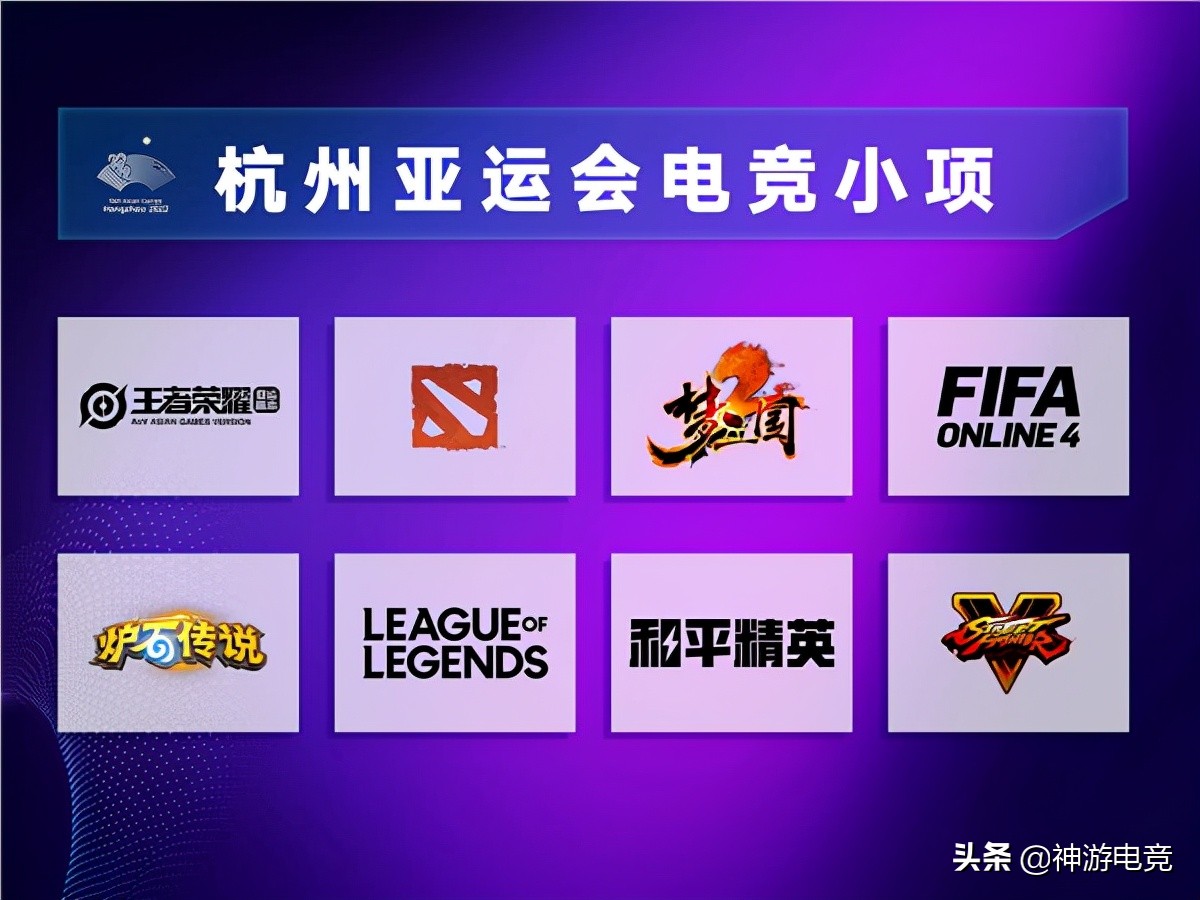 入选2022年亚运会电竞项目的游戏,入选杭州亚运会的八个电竞项目