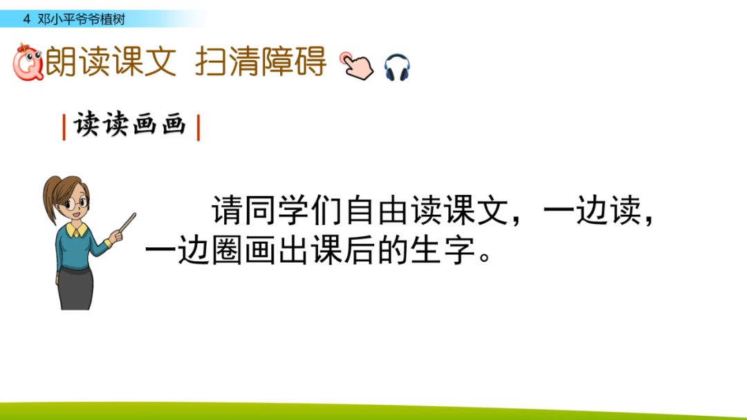 部编版二年级下册语文第4课《*小平邓**爷爷植树》知识点+图文讲解