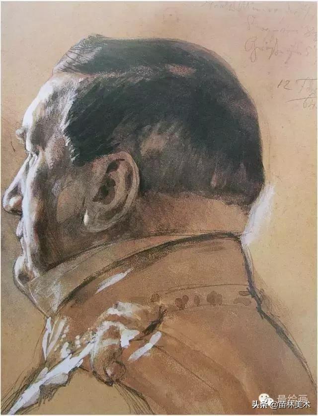 门采尔自画素描高清大图,素描大师门采尔著名作品