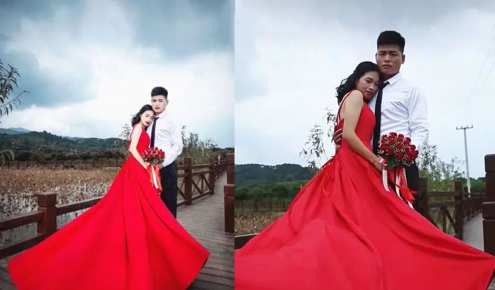 婚纱照p图对比图,新娘婚纱照p图前后对比