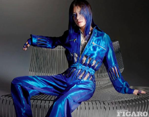 蓝发层次感,赵薇挑染