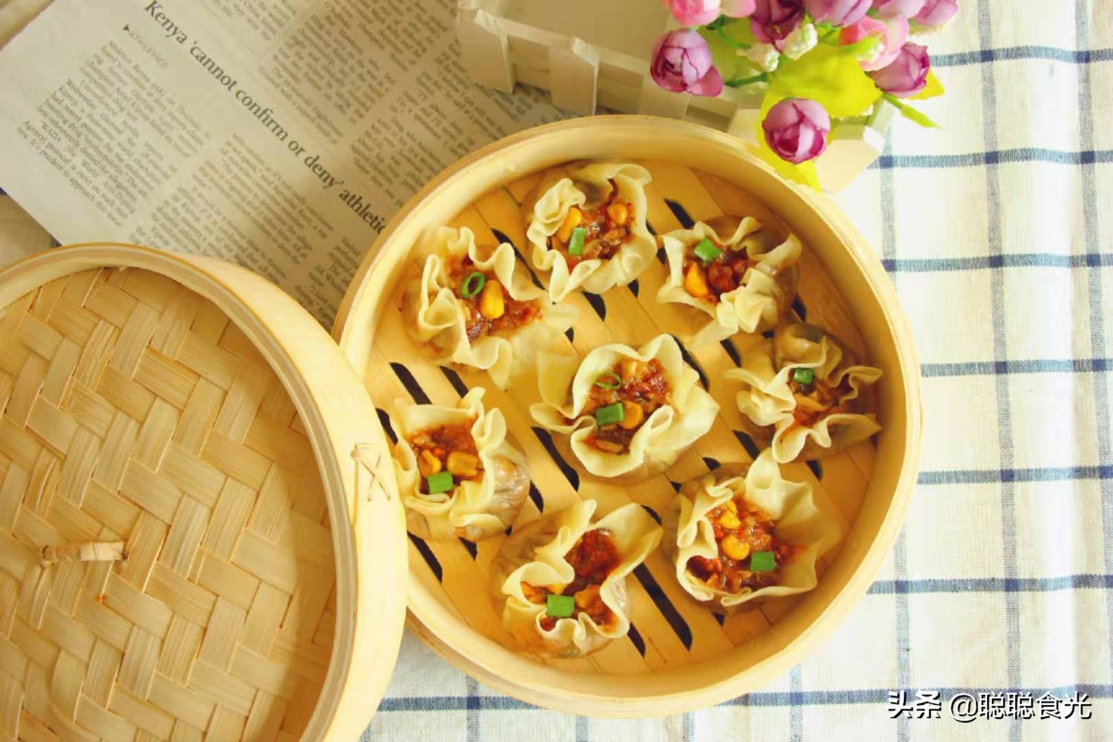 用剩米饭和饺子皮做的烧麦,用饺子皮做烧卖怎么做