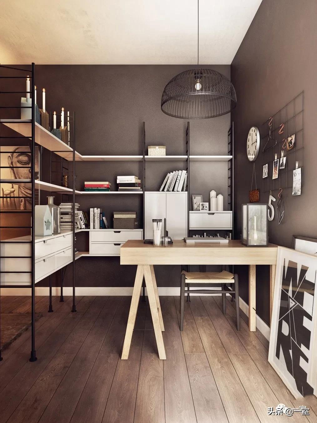 餐厅书房一体设计,书房客房一体设计