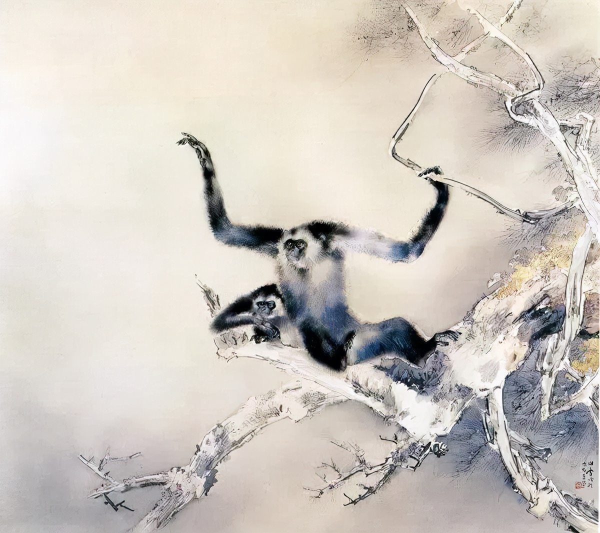 傅抱石和桥本关雪,桥本关雪这画值多少钱