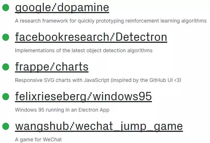 github热门开源项目,github热门开源数据报表