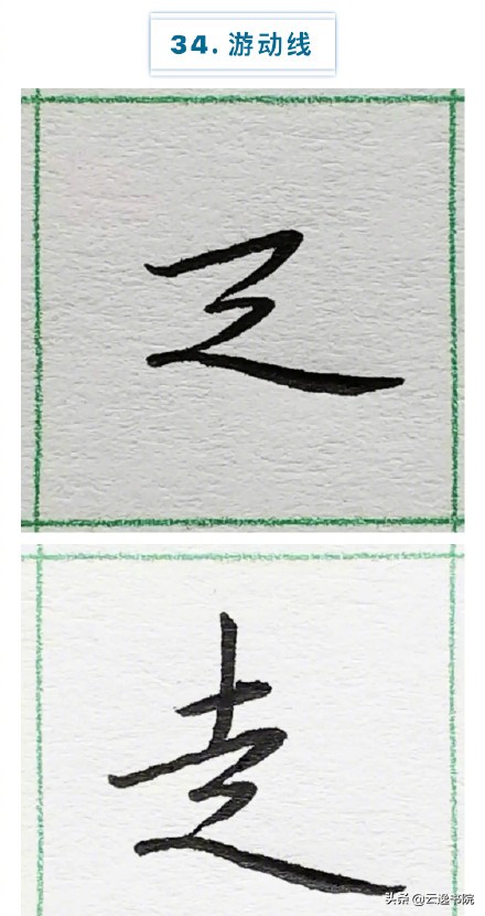 硬笔楷书行书草书笔画对照表,郭伯一硬笔行书基本笔画图解