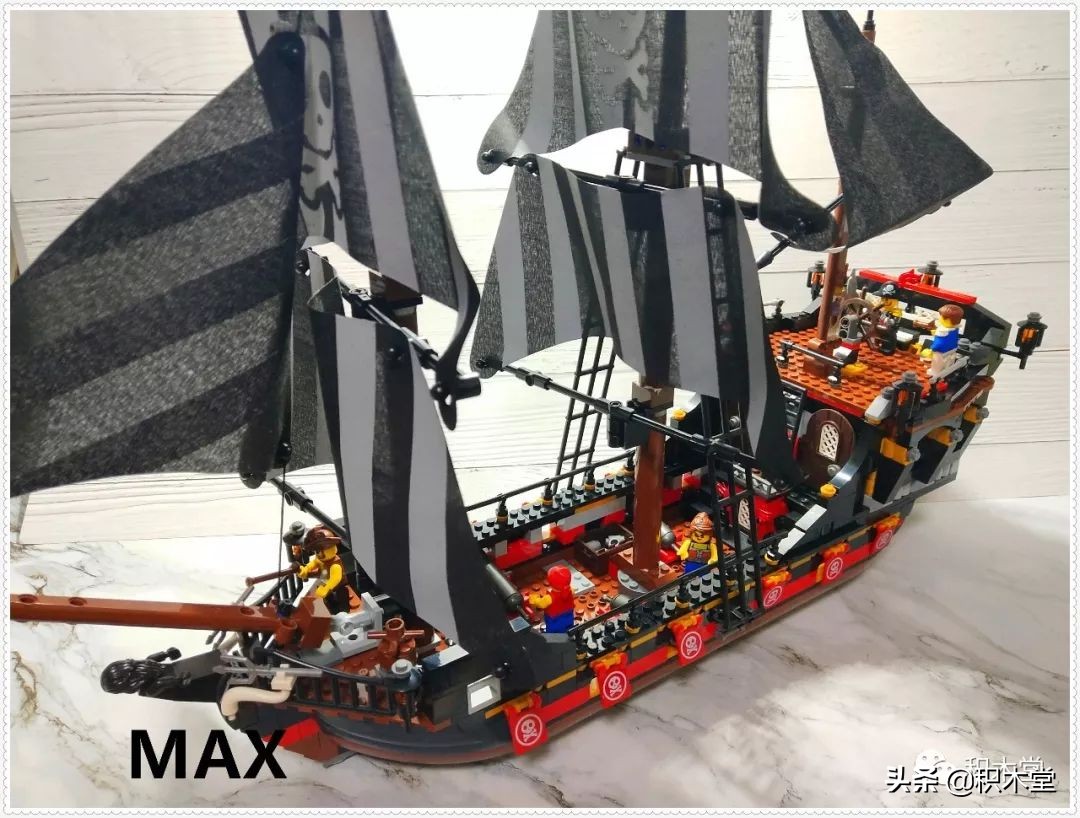 「虚测评」哲高积木QL1801海盗船之骷髅冒险号