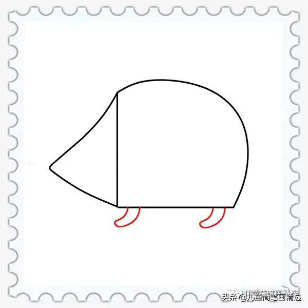 刺猬简笔画怎么画,儿童简笔画入门刺猬0-3岁