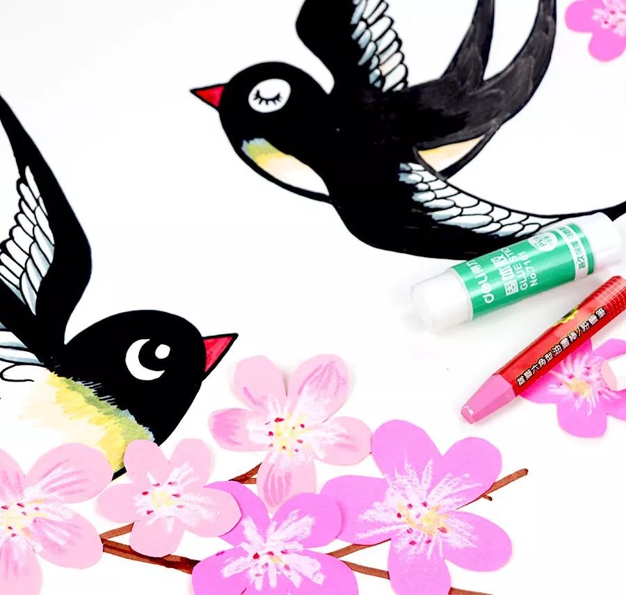 桃花开儿童画,桃花开燕归来的儿童画教案