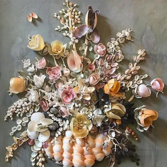 海边捡的贝壳可以做什么手工,贝壳创意手工种花