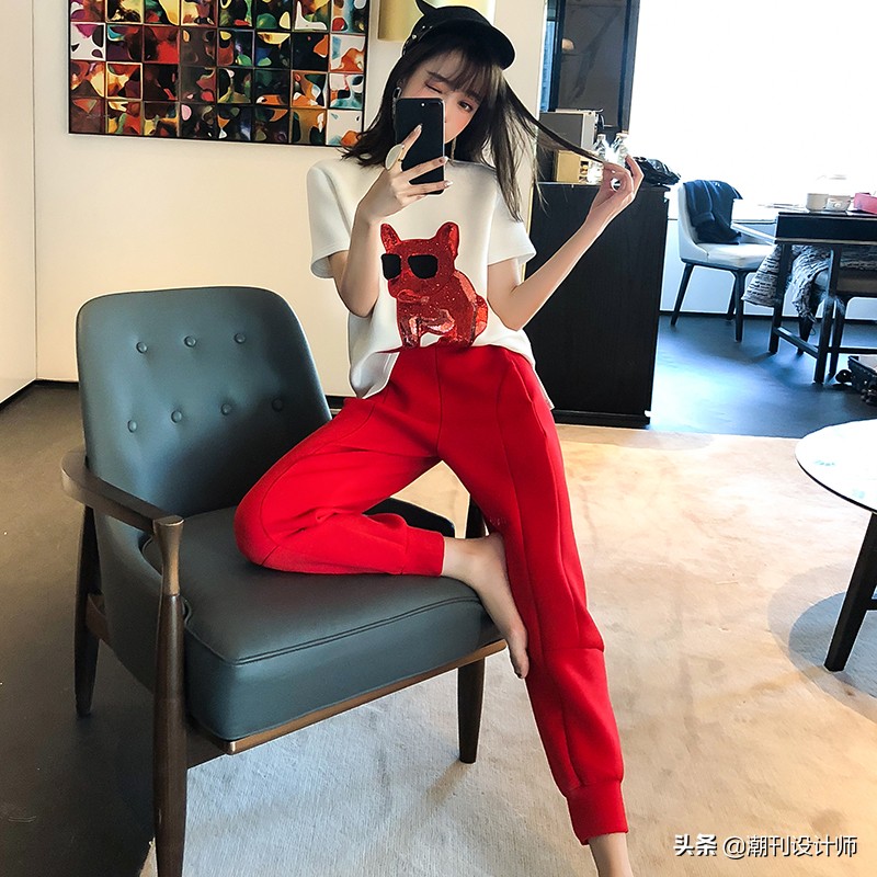 miuco收腰钉珠t恤,miuco个性拼接t恤