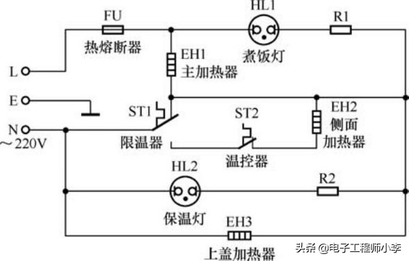 典型电饭锅电路的识图方法,电饭锅开关电源电路原理图