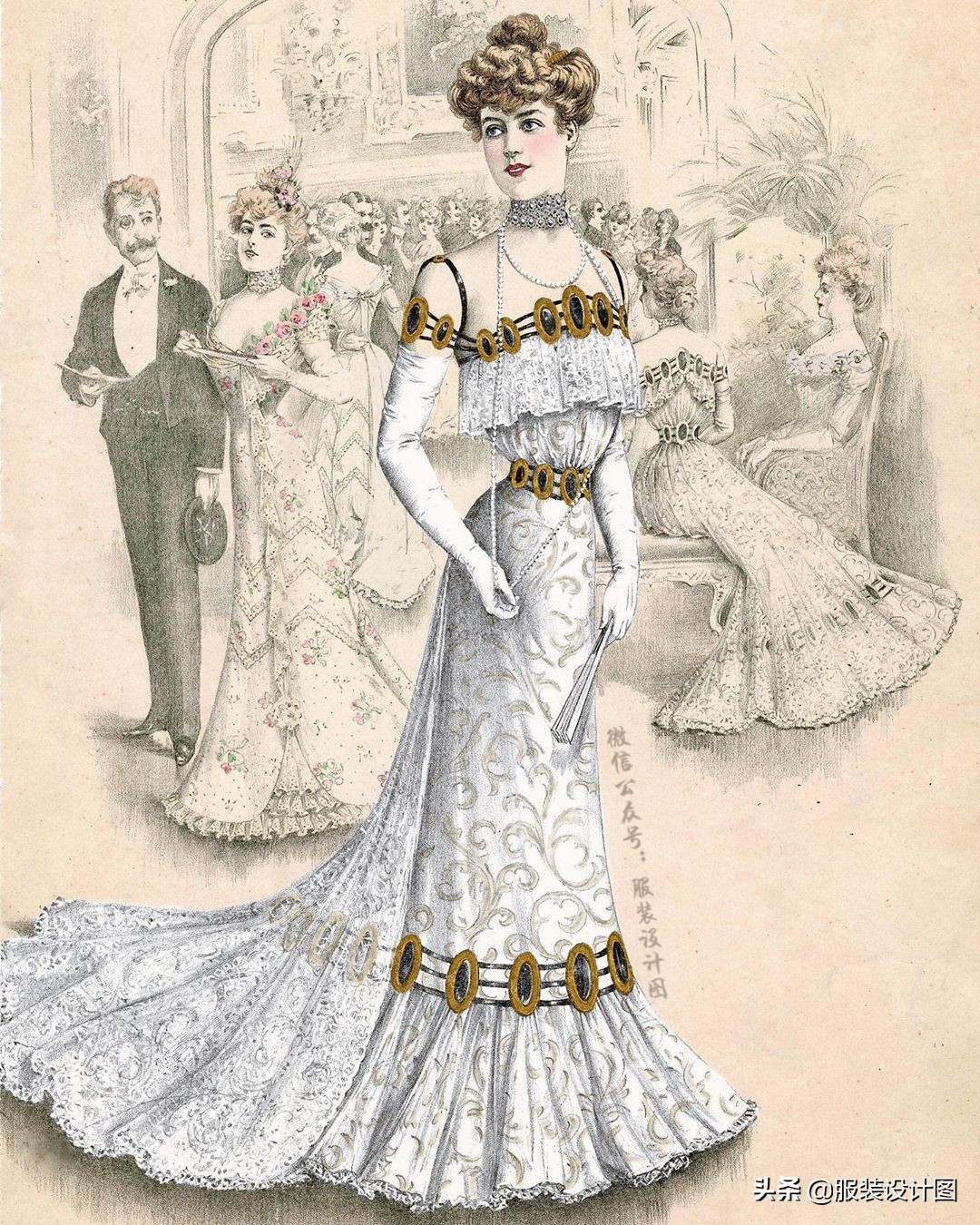 洛可可风格服装设计,服装设计巴洛克宫廷风图