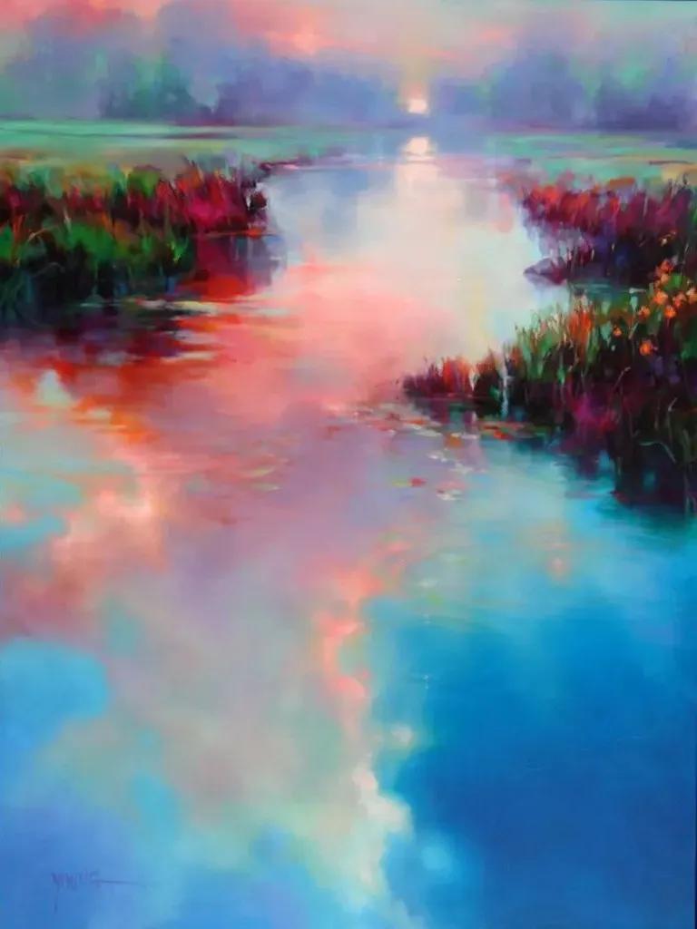 莫奈的睡莲紫色,莫奈睡莲和梵高睡莲