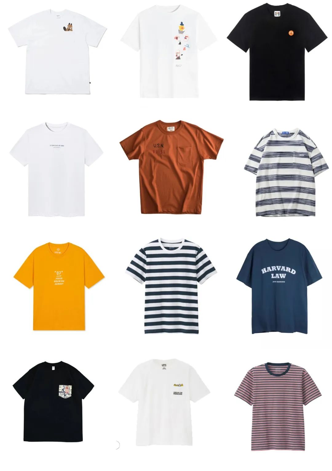 清爽男生穿搭推荐,男生夏天穿什么颜色短袖好看