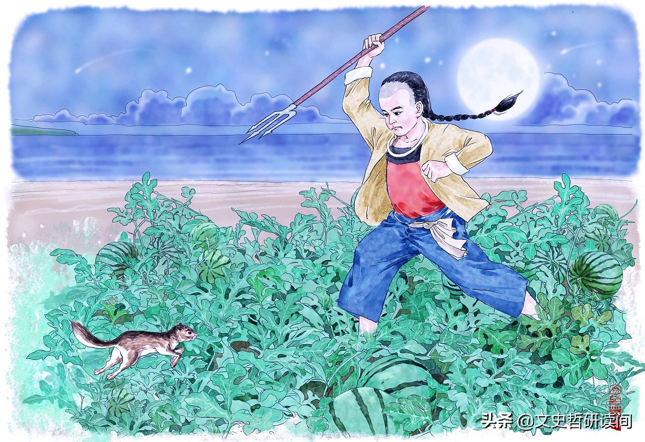 少年闰土小时候的回忆,少年闰土聪明能干表现在哪儿