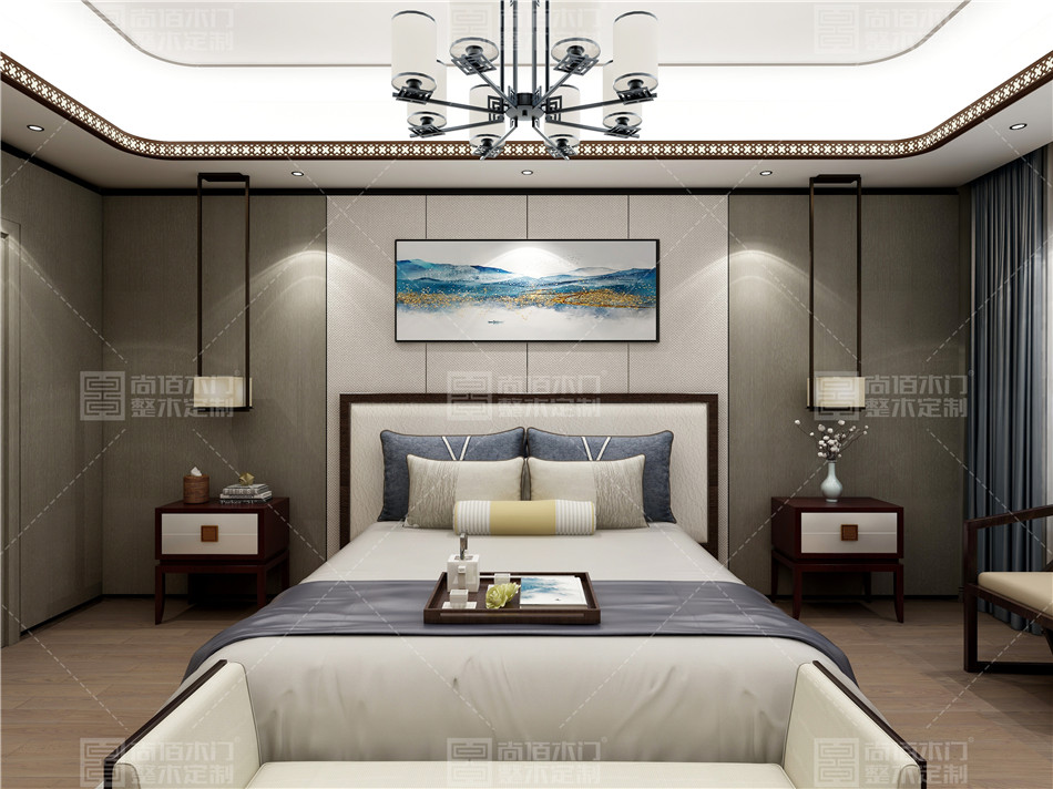 大宅新中式全案设计整木定制,高端原木全屋定制实景图