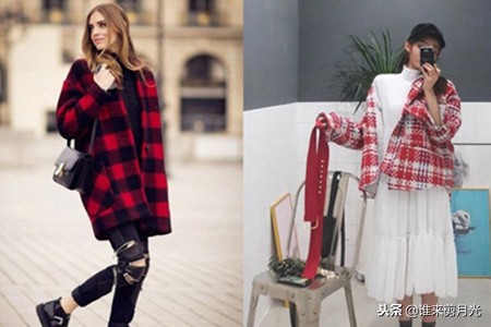 格子红色大衣怎么搭配好看,红色小格子大衣的最佳搭配