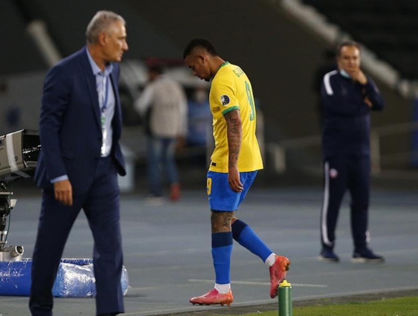 2022世界杯巴西热苏斯,巴西智利热苏斯红牌